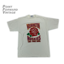 1991 University of Washington Rose Bowl Tee Shirt White Sz XL